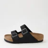 Women BIRKENSTOCK Comfort<Arizona Vegan W Black Birkibuc Slides