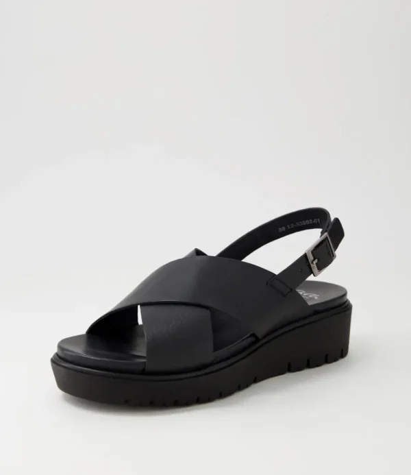 Women ARA Comfort<Bilbao 02 Black Leather Sandals