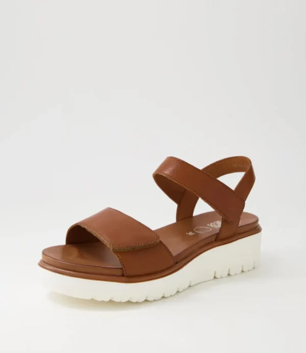 Women ARA Comfort<Bilbao 04 Cognac Tan Leather Sandals