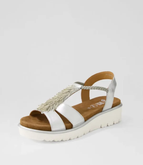 Women ARA Comfort<Bilbao 12 Silber Leather Sandals