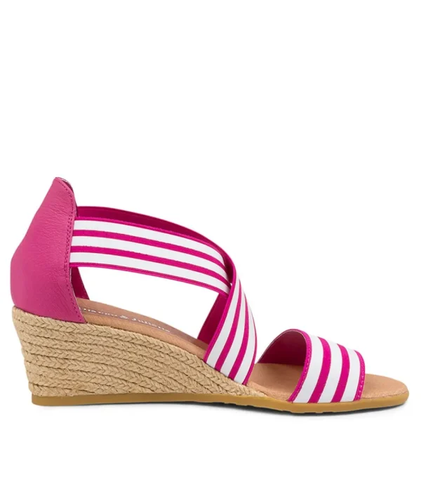 Women DJANGO & JULIETTE Espadrilles<Briage Dj Fuchsia&White Fuchsia Elastic Leather