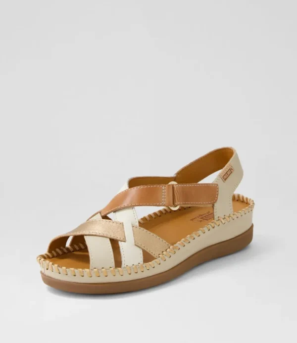 Women PIKOLINOS Wedges<Cadaques 41 Marfil Leather Sandals