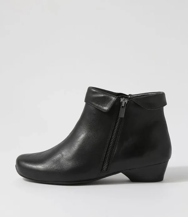 Women ZIERA Boots<Cathal Xw Black Leather Ankle Boots