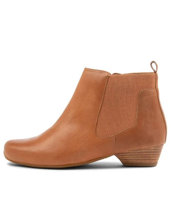 Women ZIERA Boots<Chelsine Xw Tan Leather Ankle Boots