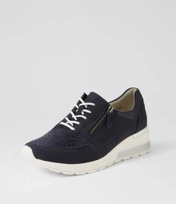 Women WALDLAUFER Sneakers<Clara 01 Marine Notte Suede Sneakers