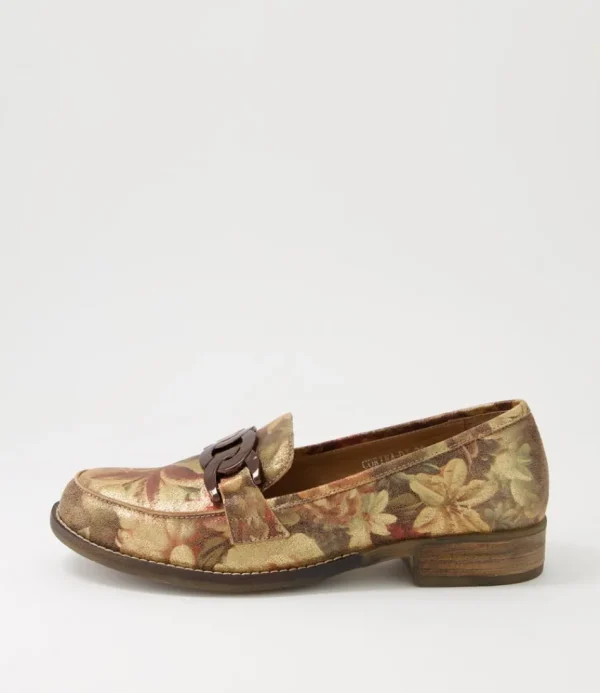 Women DJANGO & JULIETTE Loafers<Corina Vintage Metal Floral Leather Loafers