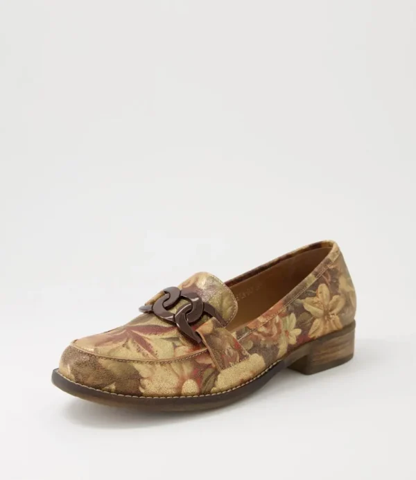 Women DJANGO & JULIETTE Loafers<Corina Vintage Metal Floral Leather Loafers