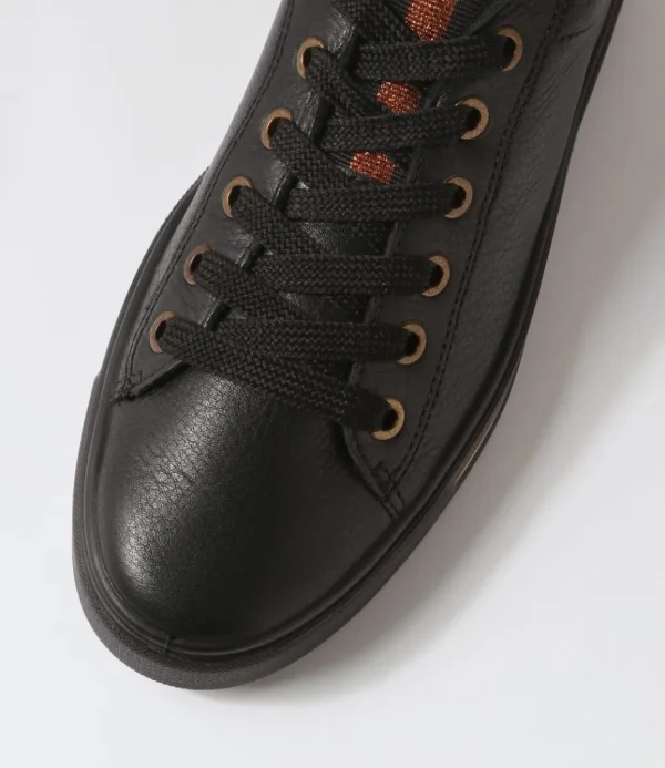 Women ARA Comfort<Courtyard 02 Black Leather Sneakers