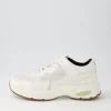 Women GEOX Comfort<D Alhour A White Leather Suede Sneakers