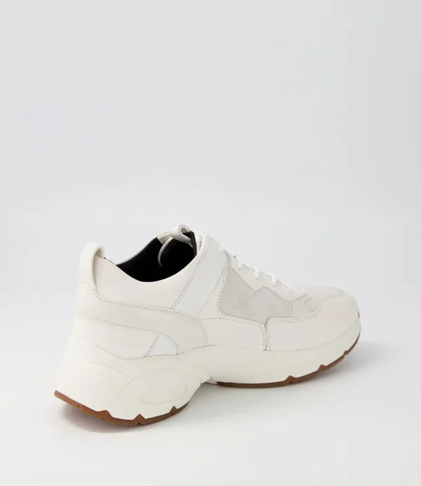 Women GEOX Comfort<D Alhour A White Leather Suede Sneakers