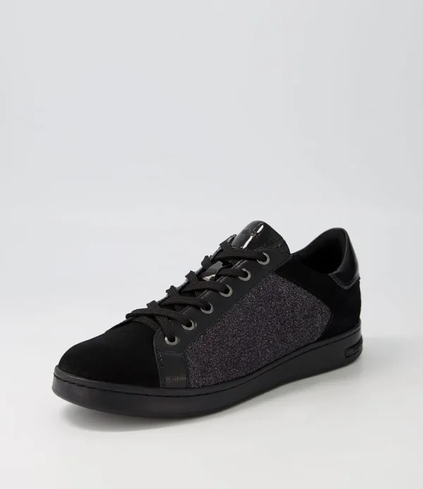 Women GEOX Comfort<D Jaysen B Black Multi Suede Sneakers