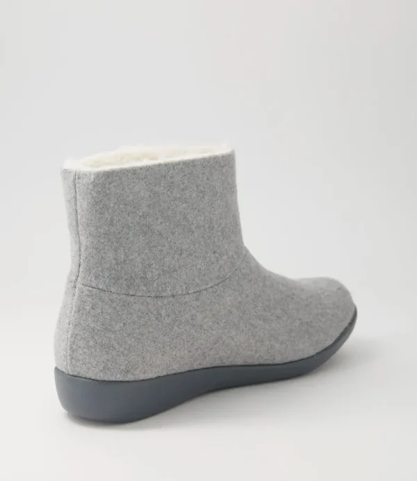 Women ZIERA Boots<Frilla Xw Grey Beige Fur Fabric Slippers