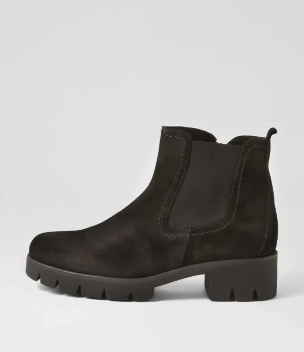 Women GABOR Boots<Gluck Schwarz Suede Chelsea Boots