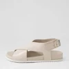 Women ZIERA Flats<Hanako W Almond Leather Sandals