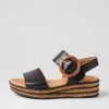 Women GABOR Comfort<Jale Schwarz Leather Sandals