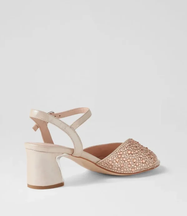 Women DJANGO & JULIETTE Heels<Juba Nude Shimmer Nude Leather Jewels Sandals