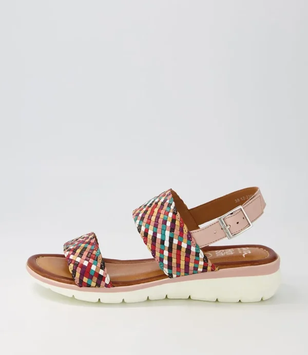 Women ARA Comfort<Kreta 02 Green Multi Leather Sandals