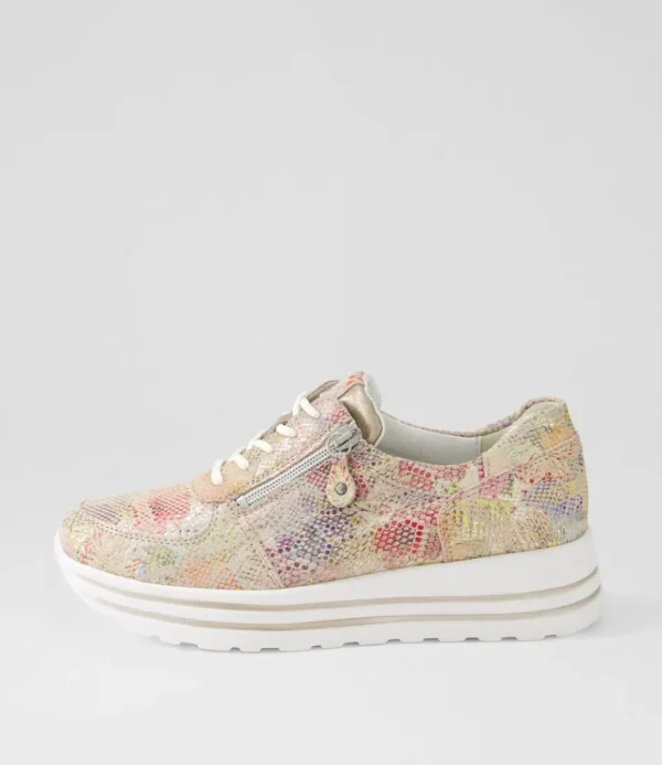 Women WALDLAUFER Sneakers<Lana Rosa Light Gold Leather Sneakers