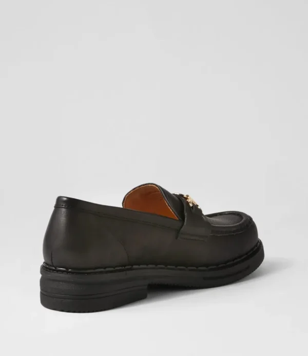 Women ROLLIE Loafers<Loafer Rise All Black Leather Loafers