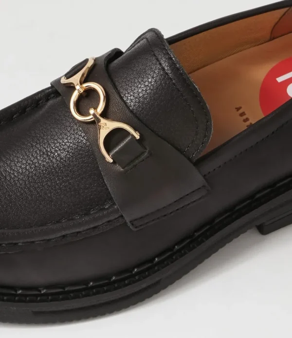 Women ROLLIE Loafers<Loafer Rise All Black Leather Loafers