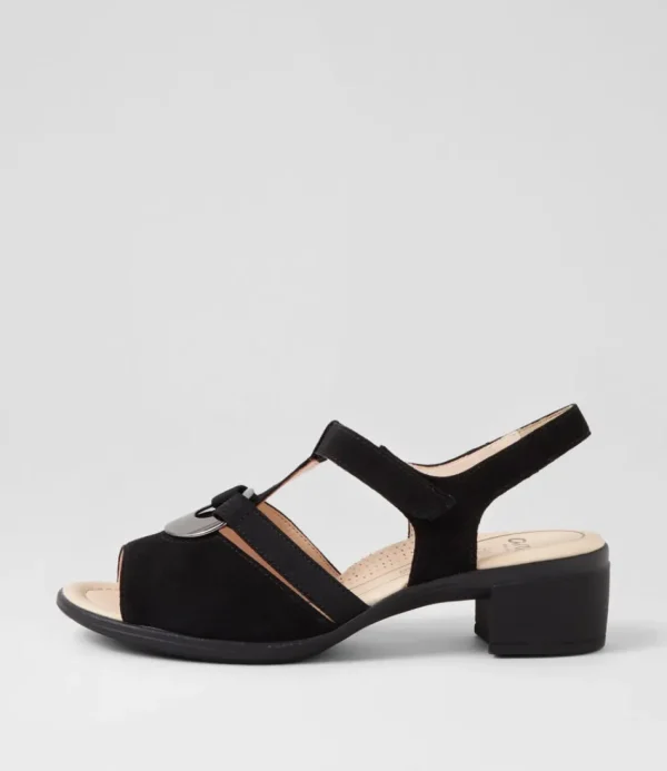 Women ARA Comfort<Lugano 30 Schwarz Suede Sandals