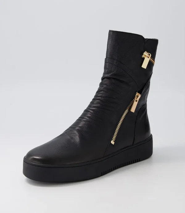 Women DJANGO & JULIETTE Boots<Lumbo Black Leather Ankle Boots