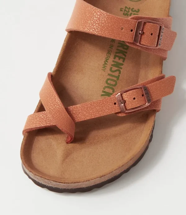 Women BIRKENSTOCK Comfort<Mayari Earthy Vegan Pecan Birkibuc Slides