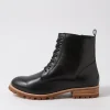 Women ZIERA Boots<Minoru W Black Leather Lace Up Boots