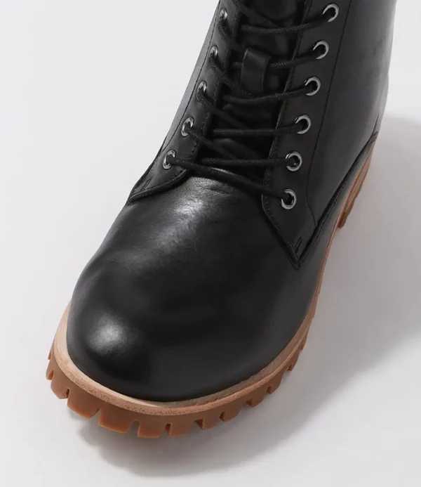 Women ZIERA Boots<Minoru W Black Leather Lace Up Boots