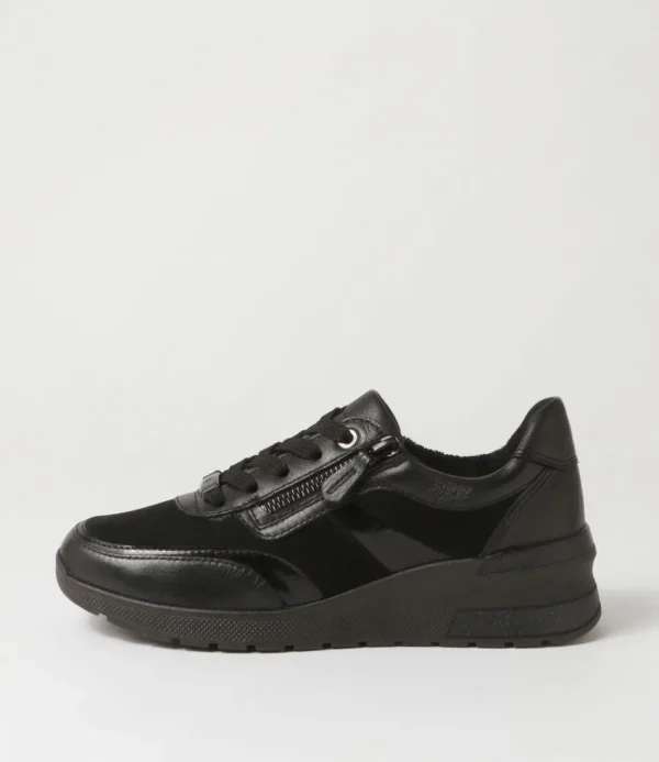 Women ARA Comfort<Neapel 14 Schwarz Leather Suede Sneakers