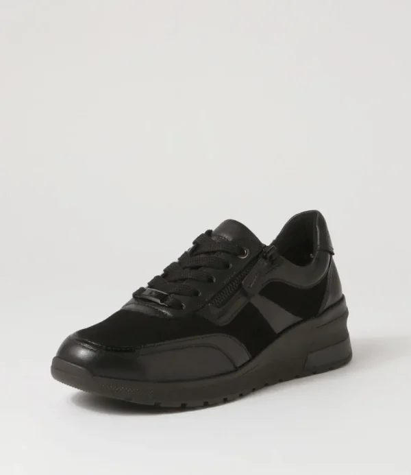 Women ARA Comfort<Neapel 14 Schwarz Leather Suede Sneakers