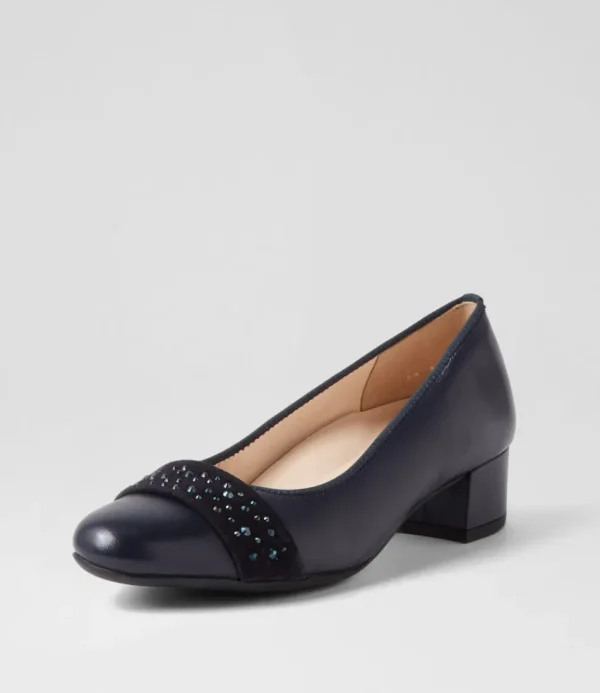 Women ARA Comfort<Nizza 13 Navy Leather Heels