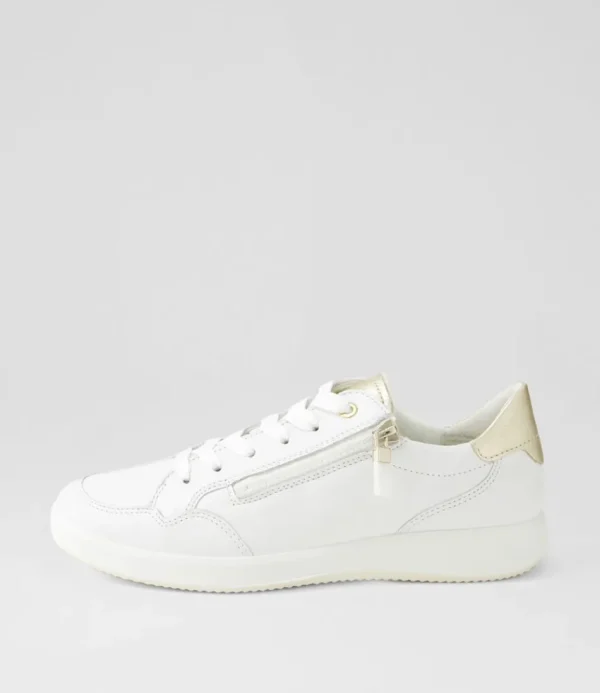 Women ARA Comfort<Roma 1 White Platinum Leather Sneakers