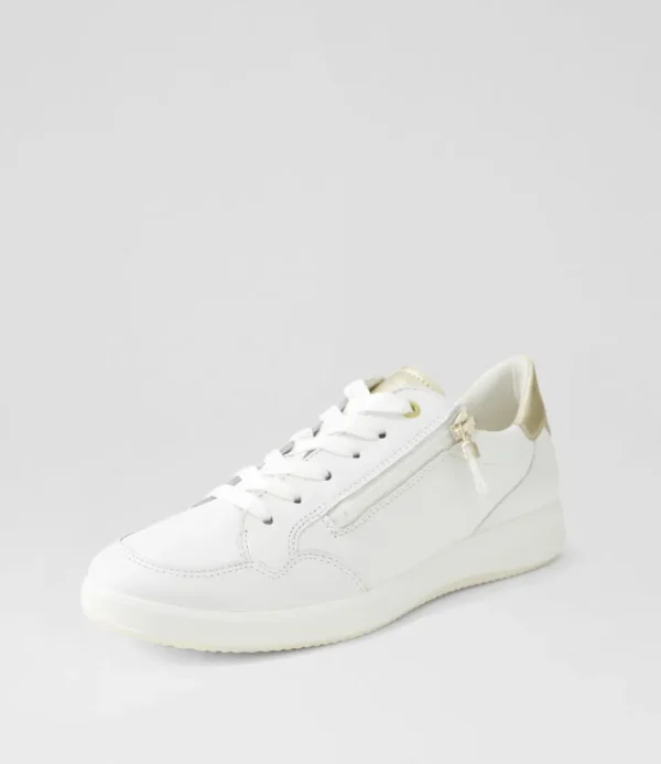 Women ARA Comfort<Roma 1 White Platinum Leather Sneakers