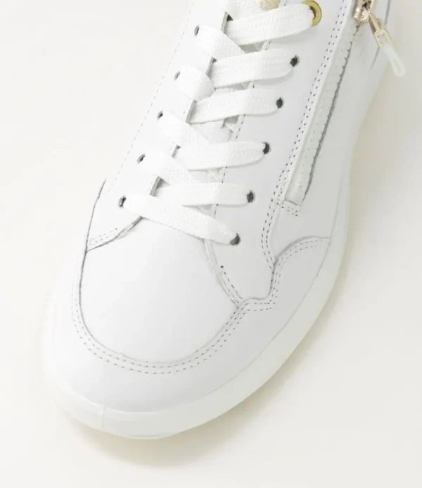 Women ARA Comfort<Roma 1 White Platinum Leather Sneakers