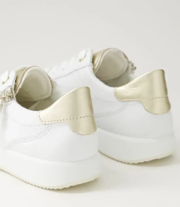 Women ARA Comfort<Roma 1 White Platinum Leather Sneakers