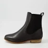 Women DJANGO & JULIETTE Boots<Satima Black Leather Elastic Ankle Boots