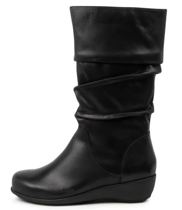 Women ZIERA Boots<Seattle Xf Black Leather Calf Boots