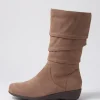 Women ZIERA Boots<Seattle Xf Taupe Tumble Nubuck Calf Boots