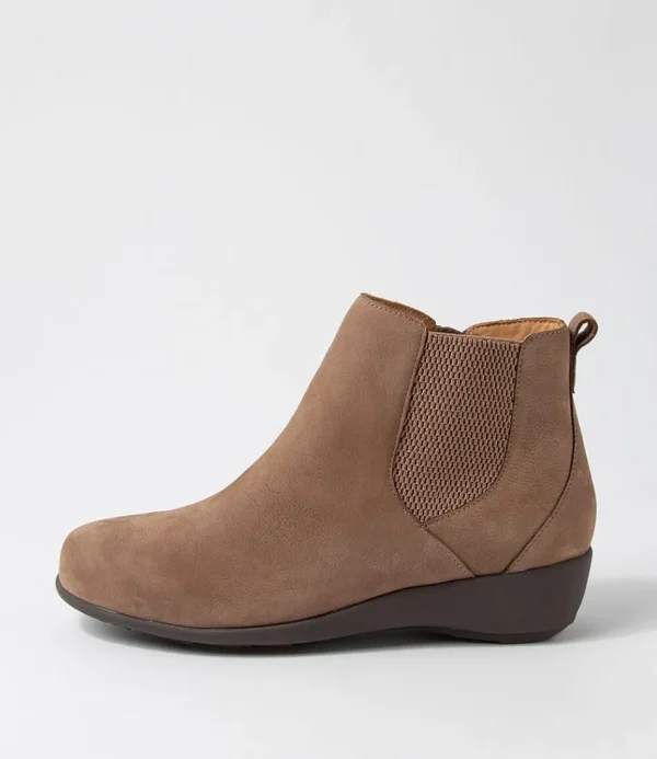 Women ZIERA Boots<Shanghai Xf Taupe Tumble Nubuck Chelsea Boots