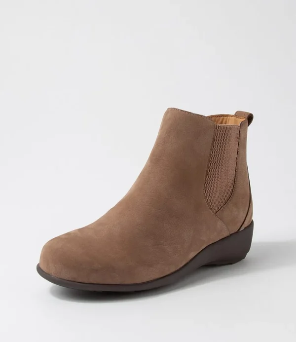 Women ZIERA Boots<Shanghai Xf Taupe Tumble Nubuck Chelsea Boots