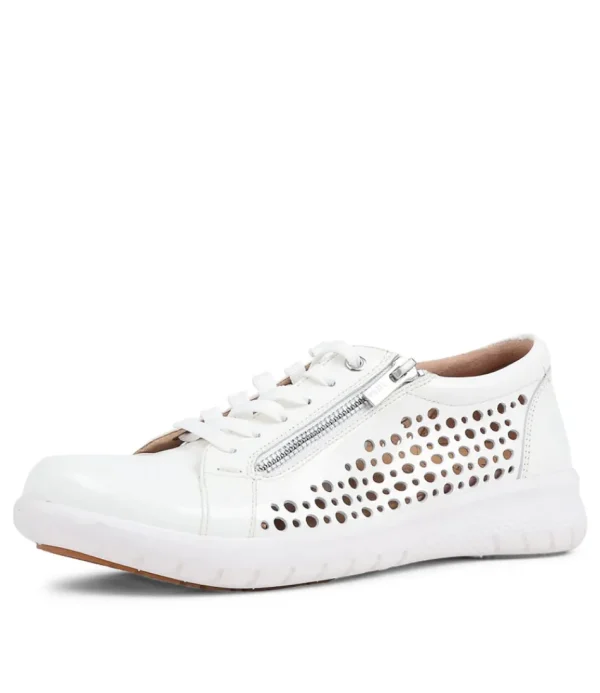 Women ZIERA Wedges<Shovo Xf White Wrinkle Patent Sneakers