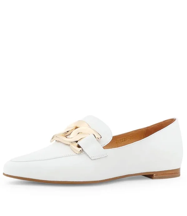 Women TOP END Loafers<Socoro White Leather Loafers