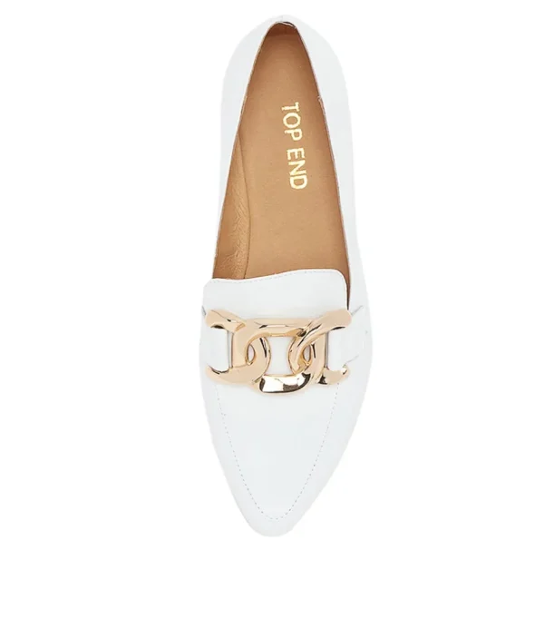 Women TOP END Loafers<Socoro White Leather Loafers