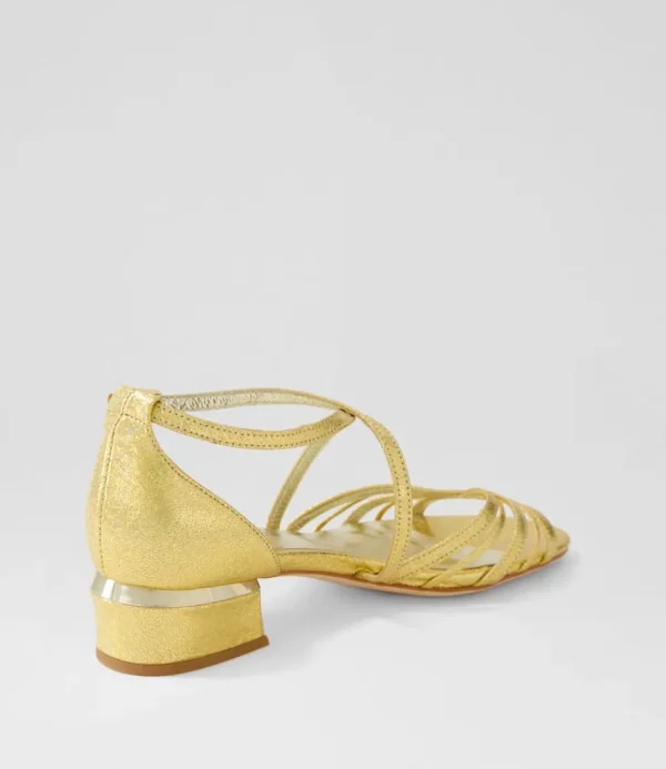 Women DJANGO & JULIETTE Flats<Tenna Gold Glam Leather Sandals
