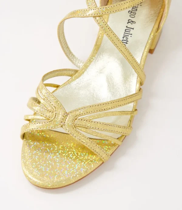 Women DJANGO & JULIETTE Flats<Tenna Gold Glam Leather Sandals