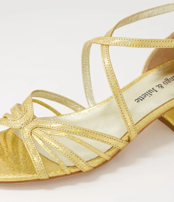 Women DJANGO & JULIETTE Flats<Tenna Gold Glam Leather Sandals