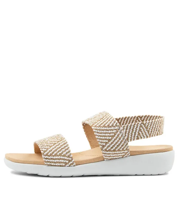 Women ZIERA Wedges<Usaid W Natural White Woven Elastic Sandals