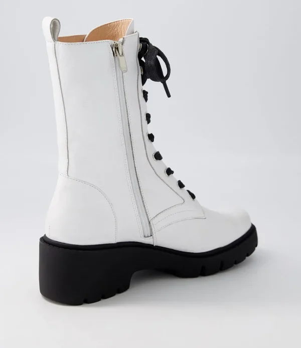 Women DJANGO & JULIETTE Boots<Ustern White Black Leather Calf Boots