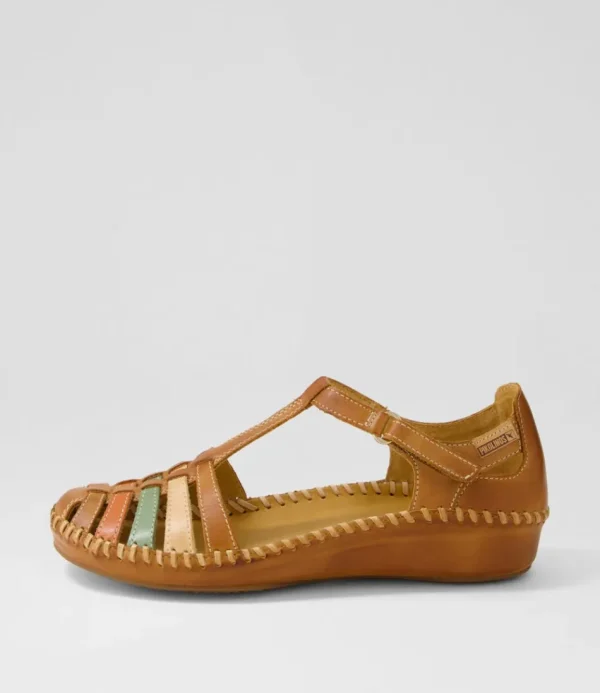 Women PIKOLINOS Flats<Vallarta 43 Brandy Leather Flat Shoes